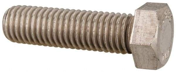 Value Collection - 9/16-12 UNC, 2" Length Under Head Hex Head Cap Screw - Grade 18-8 Stainless Steel, Uncoated, 13/16" Hex - USA Tool & Supply