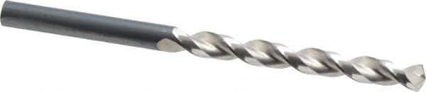 Guhring - 6.3mm 130° High Speed Steel Jobber Drill - Bright Finish, Right Hand Cut, Parabolic Flute, Straight Shank, 3-31/32" OAL, Standard Point - USA Tool & Supply