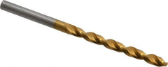 Guhring - #4 130° High Speed Steel Jobber Drill - TiN Finish, Right Hand Cut, Parabolic Flute, Straight Shank, 3-21/32" OAL, Standard Point - USA Tool & Supply