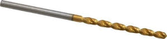 Guhring - #43 130° High Speed Steel Jobber Drill - TiN Finish, Right Hand Cut, Parabolic Flute, Straight Shank, 2-3/32" OAL, Standard Point - USA Tool & Supply
