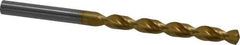 Guhring - Letter D 130° High Speed Steel Jobber Drill - TiN Finish, Right Hand Cut, Parabolic Flute, Straight Shank, 3-31/32" OAL, Standard Point - USA Tool & Supply