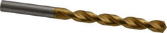 Guhring - 3/8" 130° Cobalt Jobber Drill - TiN Finish, Right Hand Cut, Parabolic Flute, Straight Shank, 133mm OAL, Standard Point - USA Tool & Supply