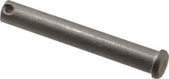 Made in USA - 1/2" Pin Diam, 3-1/2" OAL, Standard Clevis Pin - 5/32" Hole, 3-11/32" Usable Length, Uncoated Stainless Steel - USA Tool & Supply