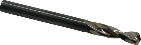 Guhring - #5 130° Parabolic Flute High Speed Steel Screw Machine Drill Bit - Bright Finish, Right Hand Cut, 1-1/32" Flute Length, 2-7/16" OAL, Standard Point, Straight Shank - USA Tool & Supply