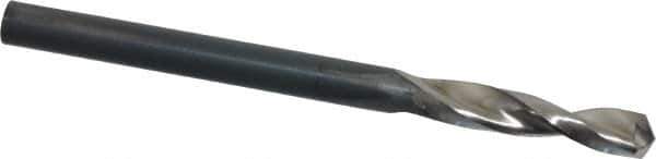 Guhring - #25 130° Parabolic Flute High Speed Steel Screw Machine Drill Bit - Bright Finish, Right Hand Cut, 55/64" Flute Length, 2-11/64" OAL, Standard Point, Straight Shank - USA Tool & Supply