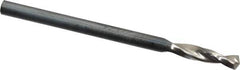 Guhring - #37 130° Parabolic Flute High Speed Steel Screw Machine Drill Bit - Bright Finish, Right Hand Cut, 9/16" Flute Length, 1-11/16" OAL, Standard Point, Straight Shank - USA Tool & Supply