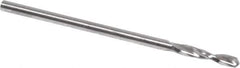 Guhring - 1/16" 130° Parabolic Flute High Speed Steel Screw Machine Drill Bit - Bright Finish, Right Hand Cut, 25/64" Flute Length, 1-11/32" OAL, Standard Point, Straight Shank - USA Tool & Supply