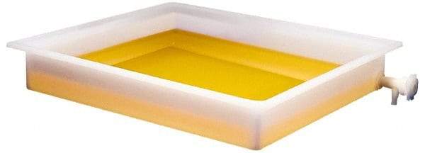 Bel-Art - 16" Long x 12" Wide x 3" Deep Tray with Faucet Tray - Polyethylene - USA Tool & Supply