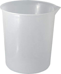 Bel-Art - 2,000 ml Polypropylene Graduated Beaker - 500 ml Graduation, 6-15/32" Diam x 7-1/4" High - USA Tool & Supply