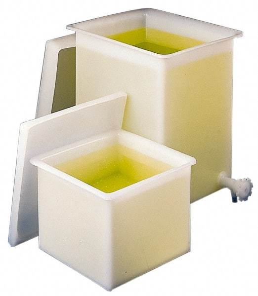Bel-Art - 10 Gallon Natural Rectangular Polyethylene Tank - 10" High x 13" Diam - USA Tool & Supply
