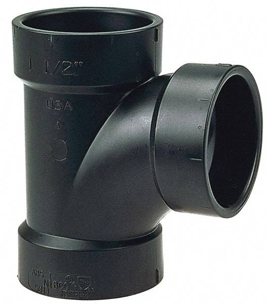 NIBCO - 6", ABS Drain, Waste & Vent Pipe Sanitary Tee - Hub x Hub x Hub - USA Tool & Supply