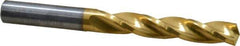 Guhring - Letter K 150° Solid Carbide Jobber Drill - TiN Finish, Right Hand Cut, Spiral Flute, Straight Shank, 2-29/32" OAL, Standard Point - USA Tool & Supply