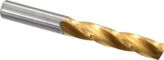 Guhring - 27/64" 150° Solid Carbide Jobber Drill - TiN Finish, Right Hand Cut, Spiral Flute, Straight Shank, 3-3/4" OAL, Standard Point - USA Tool & Supply