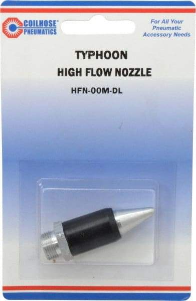 Coilhose Pneumatics - Blow Gun Safety High Flow Nozzle - 1/2-27 UNS, 2" Long, Aluminum - USA Tool & Supply