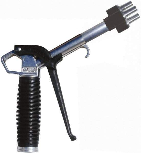 Coilhose Pneumatics - 150 Max psi High Flow Multi-Jet Nozzle Pistol Grip Blow Gun - 3/8 NPT, 2" Tube Length, Aluminum - USA Tool & Supply