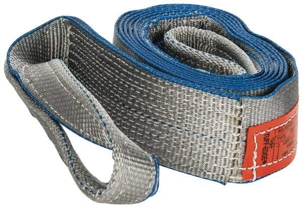 Lift-All - 12' Long x 3" Wide, 4,800 Lb Vertical Capacity, 1 Ply, Polyester Web Sling - 3,800 Lb Choker Capacity, Silver (Color) - USA Tool & Supply