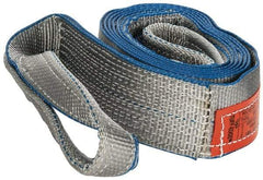 Lift-All - 12' Long x 3" Wide, 4,800 Lb Vertical Capacity, 1 Ply, Polyester Web Sling - 3,800 Lb Choker Capacity, Silver (Color) - USA Tool & Supply