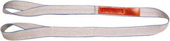 Lift-All - 16' Long x 4" Wide, 11,500 Lb Vertical Capacity, 2 Ply, Polyester Web Sling - 9,200 Lb Choker Capacity, Silver (Color) - USA Tool & Supply