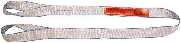 Lift-All - 18' Long x 3" Wide, 8,600 Lb Vertical Capacity, 2 Ply, Polyester Web Sling - 6,900 Lb Choker Capacity, Silver (Color) - USA Tool & Supply