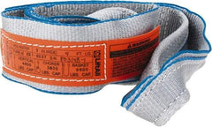 Lift-All - 4' Long x 3" Wide, 4,800 Lb Vertical Capacity, 1 Ply, Polyester Web Sling - 3,800 Lb Choker Capacity, Silver (Color) - USA Tool & Supply