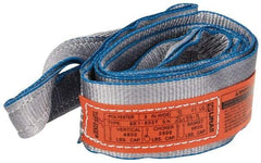 Lift-All - 8' Long x 3" Wide, 4,800 Lb Vertical Capacity, 1 Ply, Polyester Web Sling - 3,800 Lb Choker Capacity, Silver (Color) - USA Tool & Supply