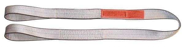 Lift-All - 20' Long x 6" Wide, 9,600 Lb Vertical Capacity, 1 Ply, Polyester Web Sling - 7,700 Lb Choker Capacity, Silver (Color) - USA Tool & Supply