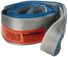 Lift-All - 12' Long x 4" Wide, 6,400 Lb Vertical Capacity, 1 Ply, Polyester Web Sling - 5,000 Lb Choker Capacity, Silver (Color) - USA Tool & Supply
