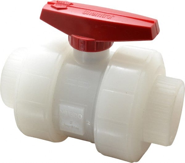 NIBCO - 2" Pipe, Full Port, Polypropylene True Union Design Ball Valve - USA Tool & Supply