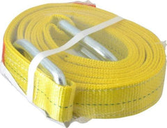 Lift-All - 10' Long x 2" Wide, 6,400 Lb Vertical Capacity, 2 Ply, Polyester Web Sling - 5,000 Lb Choker Capacity, Yellow - USA Tool & Supply