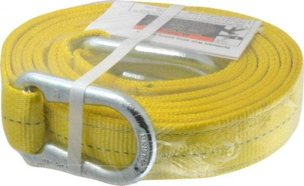 Lift-All - 12' Long x 2" Wide, 6,400 Lb Vertical Capacity, 2 Ply, Polyester Web Sling - 5,000 Lb Choker Capacity, Yellow - USA Tool & Supply