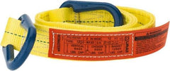 Lift-All - 4' Long x 2" Wide, 6,400 Lb Vertical Capacity, 2 Ply, Polyester Web Sling - 5,000 Lb Choker Capacity, Yellow - USA Tool & Supply