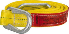 Lift-All - 6' Long x 2" Wide, 6,400 Lb Vertical Capacity, 2 Ply, Polyester Web Sling - 5,000 Lb Choker Capacity, Yellow - USA Tool & Supply