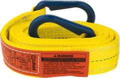 Lift-All - 8' Long x 2" Wide, 6,400 Lb Vertical Capacity, 2 Ply, Polyester Web Sling - 5,000 Lb Choker Capacity, Yellow - USA Tool & Supply