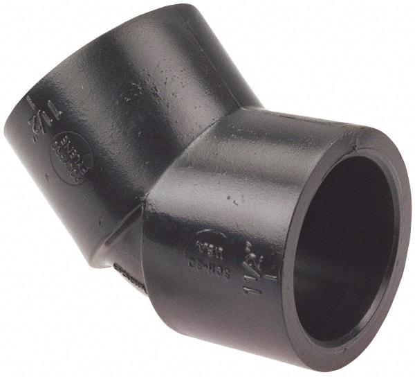 NIBCO - 1-1/2" Polypropylene Plastic Pipe 45° Elbow - Schedule 80, S x S End Connections - USA Tool & Supply