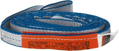 Lift-All - 10' Long x 1" Wide, 3,200 Lb Vertical Capacity, 2 Ply, Polyester Web Sling - 2,500 Lb Choker Capacity, Silver (Color) - USA Tool & Supply