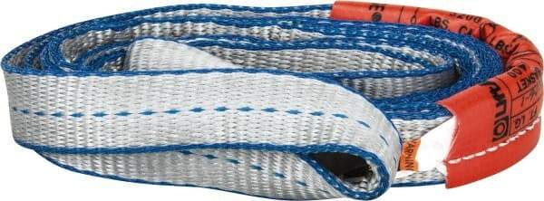 Lift-All - 4' Long x 1" Wide, 3,200 Lb Vertical Capacity, 2 Ply, Polyester Web Sling - 2,500 Lb Choker Capacity, Silver (Color) - USA Tool & Supply