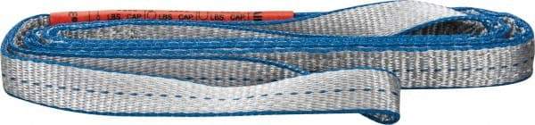 Lift-All - 6' Long x 1" Wide, 3,200 Lb Vertical Capacity, 2 Ply, Polyester Web Sling - 2,500 Lb Choker Capacity, Silver (Color) - USA Tool & Supply