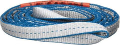 Lift-All - 8' Long x 1" Wide, 3,200 Lb Vertical Capacity, 2 Ply, Polyester Web Sling - 2,500 Lb Choker Capacity, Silver (Color) - USA Tool & Supply