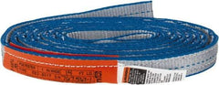 Lift-All - 14' Long x 1" Wide, 3,200 Lb Vertical Capacity, 2 Ply, Polyester Web Sling - 2,500 Lb Choker Capacity, Silver (Color) - USA Tool & Supply