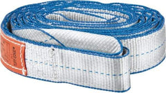 Lift-All - 10' Long x 2" Wide, 6,400 Lb Vertical Capacity, 2 Ply, Polyester Web Sling - 5,000 Lb Choker Capacity, Silver (Color) - USA Tool & Supply