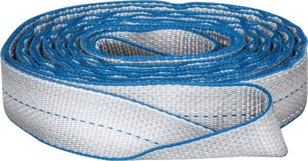 Lift-All - 12' Long x 2" Wide, 6,400 Lb Vertical Capacity, 2 Ply, Polyester Web Sling - 5,000 Lb Choker Capacity, Silver (Color) - USA Tool & Supply