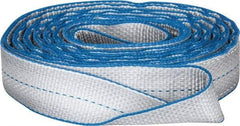 Lift-All - 12' Long x 2" Wide, 6,400 Lb Vertical Capacity, 2 Ply, Polyester Web Sling - 5,000 Lb Choker Capacity, Silver (Color) - USA Tool & Supply