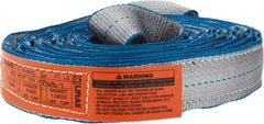 Lift-All - 16' Long x 2" Wide, 6,400 Lb Vertical Capacity, 2 Ply, Polyester Web Sling - 5,000 Lb Choker Capacity, Silver (Color) - USA Tool & Supply