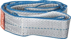 Lift-All - 4' Long x 2" Wide, 6,400 Lb Vertical Capacity, 2 Ply, Polyester Web Sling - 5,000 Lb Choker Capacity, Silver (Color) - USA Tool & Supply