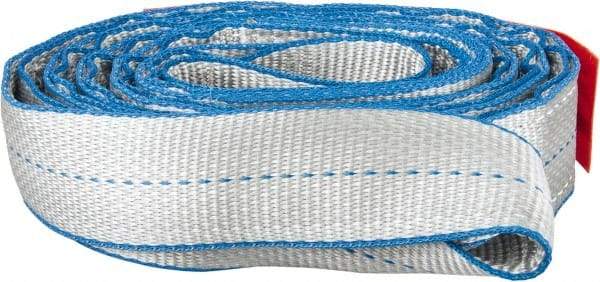 Lift-All - 8' Long x 2" Wide, 6,400 Lb Vertical Capacity, 2 Ply, Polyester Web Sling - 5,000 Lb Choker Capacity, Silver (Color) - USA Tool & Supply