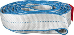 Lift-All - 8' Long x 2" Wide, 6,400 Lb Vertical Capacity, 2 Ply, Polyester Web Sling - 5,000 Lb Choker Capacity, Silver (Color) - USA Tool & Supply