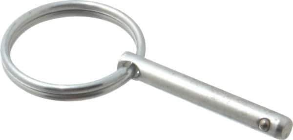 Gibraltar - 3/16" Pin Diam, 1-3/16" Long, Zinc Plated Steel Ball Lock Hitch Pin - 1" Usable Length - USA Tool & Supply