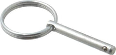 Gibraltar - 3/16" Pin Diam, 1-3/16" Long, Zinc Plated Steel Ball Lock Hitch Pin - 1" Usable Length - USA Tool & Supply