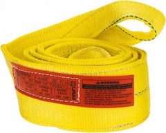Lift-All - 10' Long x 4" Wide, 11,500 Lb Vertical Capacity, 2 Ply, Polyester Web Sling - 9,200 Lb Choker Capacity, Yellow - USA Tool & Supply