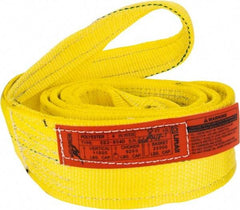 Lift-All - 8' Long x 4" Wide, 11,500 Lb Vertical Capacity, 2 Ply, Polyester Web Sling - 9,200 Lb Choker Capacity, Yellow - USA Tool & Supply